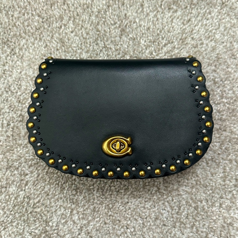 Coach Scalloped Studded Saddle Belt Bag